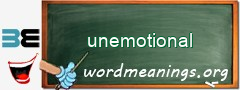 WordMeaning blackboard for unemotional